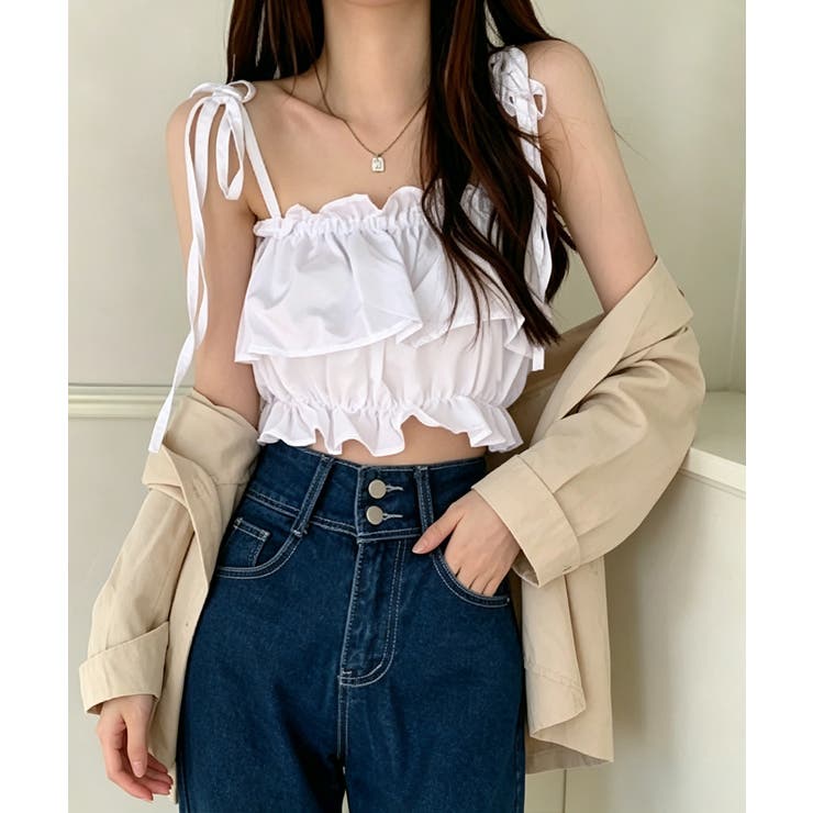 レディース 肩リボン トップス[品番：AGCW0008628]｜SUNSHINE CLOSET