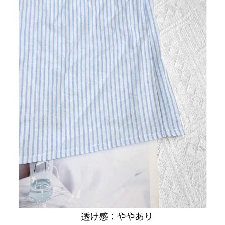 爽やかストライプ ゆったり半袖シャツ ナチュラルブラウス | SUNSHINE CLOSET | 詳細画像23 