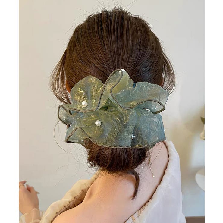 パールシュシュ きれいめ上品 大ぶりシアーシュシュ大きめ | SUNSHINE CLOSET | 詳細画像1 