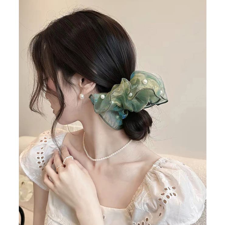 パールシュシュ きれいめ上品 大ぶりシアーシュシュ大きめ | SUNSHINE CLOSET | 詳細画像3 