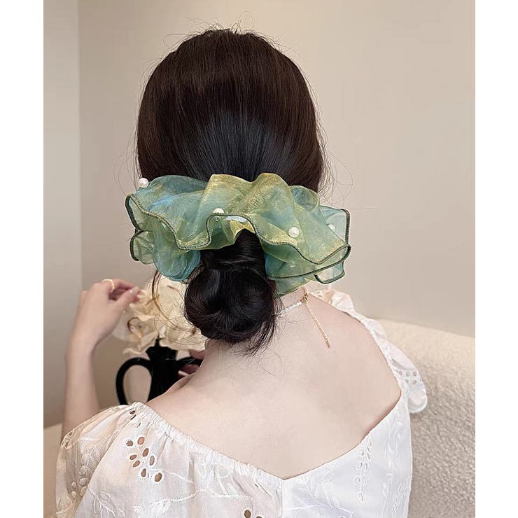 パールシュシュ きれいめ上品 大ぶりシアーシュシュ大きめ | SUNSHINE CLOSET | 詳細画像4 