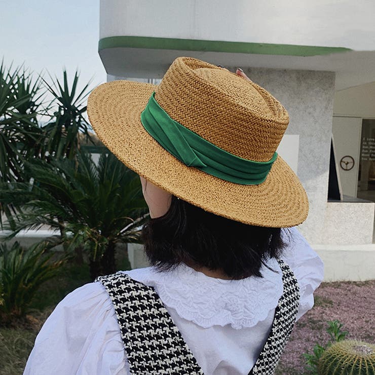 カンカン帽子 紫外線対策ストローハット 春[品番：AGCW0002218 