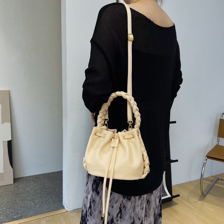 薄イエロー | ショルダーバッグ レディース 巾着バック | SUNSHINE CLOSET