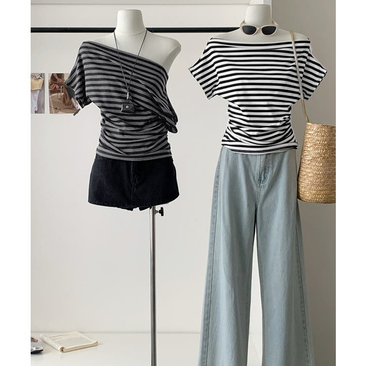 ワンショルダーtシャツ レディース ボートネック | SUNSHINE CLOSET | 詳細画像21 