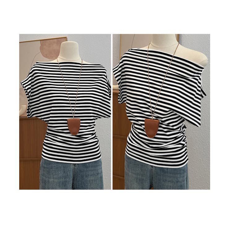 ワンショルダーtシャツ レディース ボートネック | SUNSHINE CLOSET | 詳細画像24 