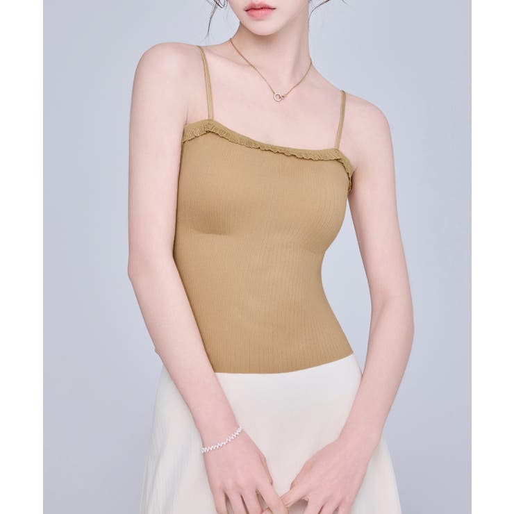 大人可愛いカップ付きインナーレディース きれいめリブキャミ調整可能 おしゃれ重ね… | SUNSHINE CLOSET | 詳細画像12 