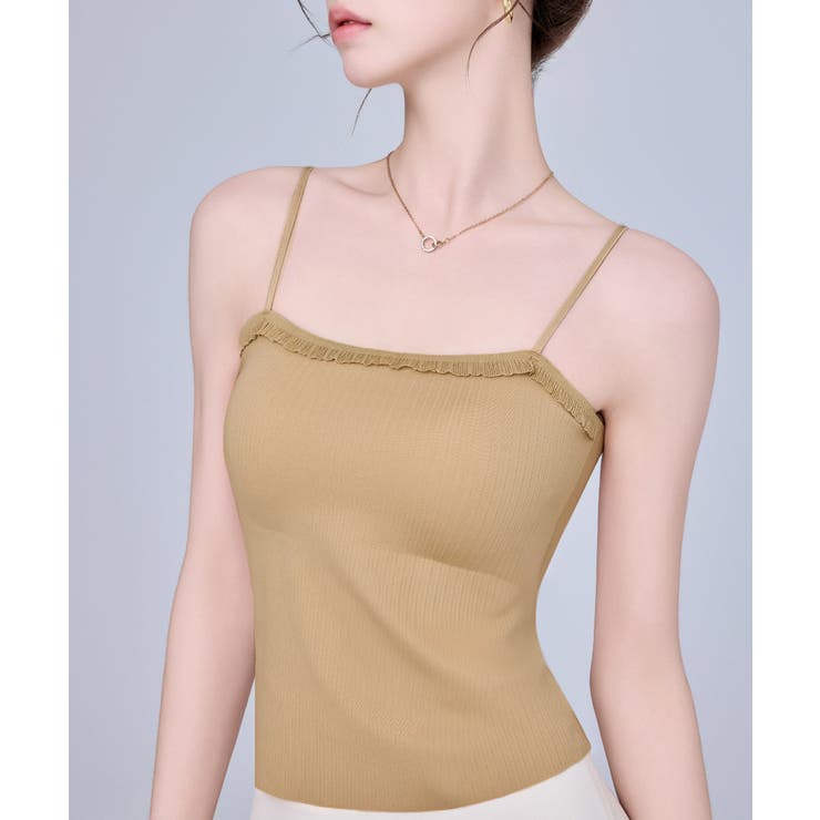 大人可愛いカップ付きインナーレディース きれいめリブキャミ調整可能 おしゃれ重ね… | SUNSHINE CLOSET | 詳細画像13 