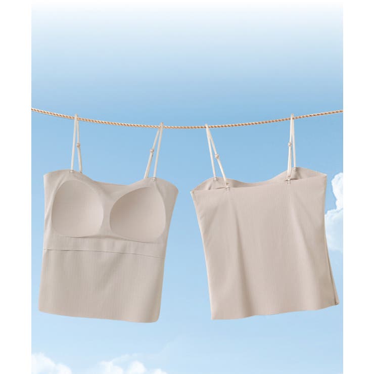 大人可愛いカップ付きインナーレディース きれいめリブキャミ調整可能 おしゃれ重ね… | SUNSHINE CLOSET | 詳細画像14 