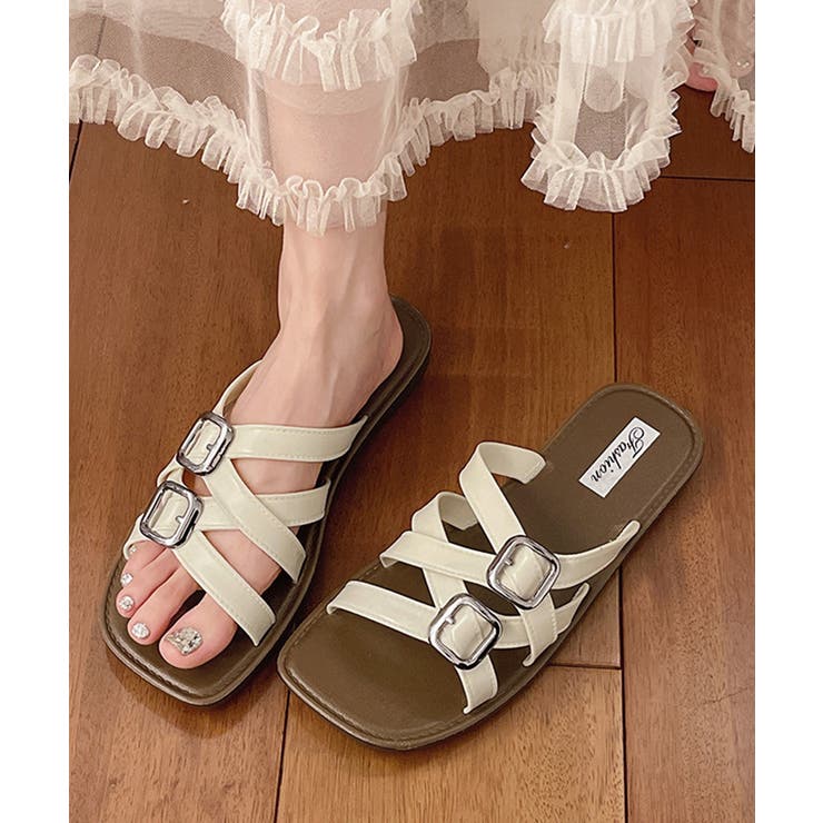 歩きやすい スリッパサンダル ぺたんこフラットサンダル | SUNSHINE CLOSET | 詳細画像4 