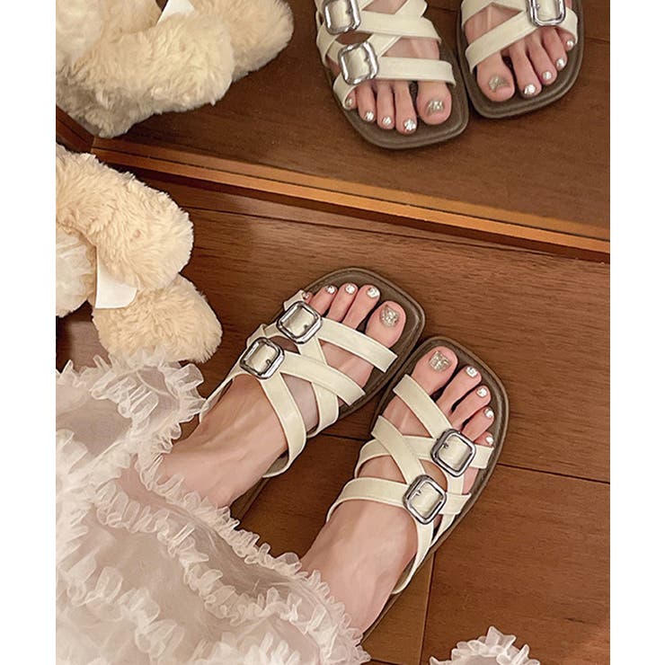 歩きやすい スリッパサンダル ぺたんこフラットサンダル | SUNSHINE CLOSET | 詳細画像6 