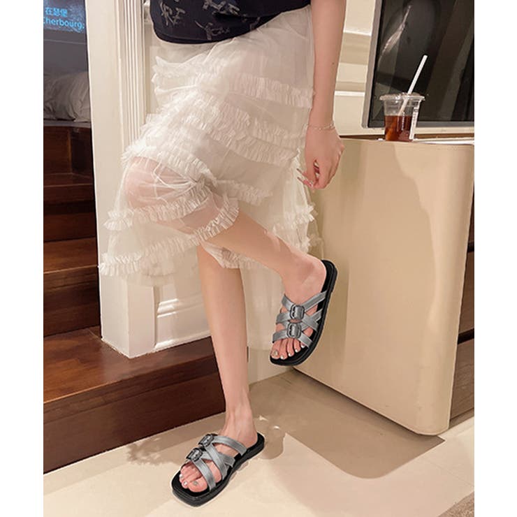 歩きやすい スリッパサンダル ぺたんこフラットサンダル | SUNSHINE CLOSET | 詳細画像9 