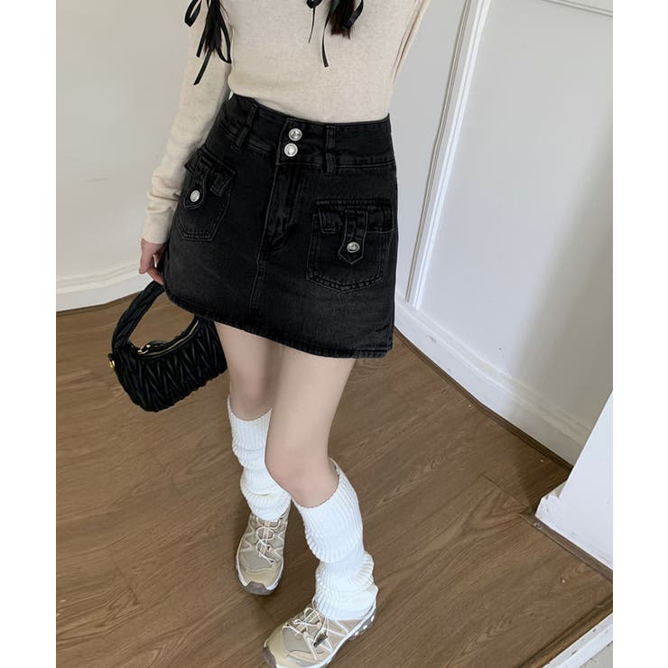 キュロットデニムスカート ハイウエスト[品番：AGCW0005794