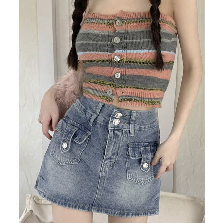 キュロットデニムスカート ハイウエスト | SUNSHINE CLOSET | 詳細画像12 