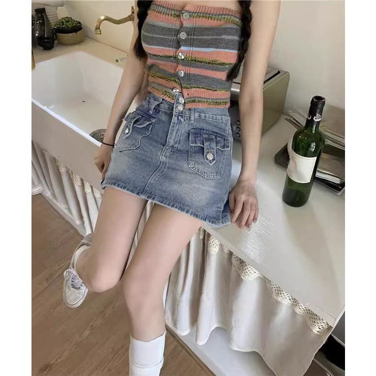 シャネル　キュロットデニムスカート 36サイズ キュロット デニムスカート ミニスカート[品番：AGCW0001485