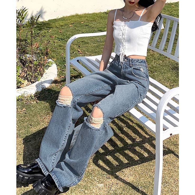 ダメージデニムパンツ レディースおしゃれ | SUNSHINE CLOSET | 詳細画像8 