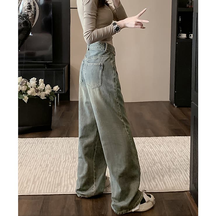 ヴィンテージ風ワイドデニムパンツ美脚 | SUNSHINE CLOSET | 詳細画像12 