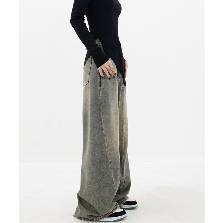 ヴィンテージ風ワイドデニムパンツ美脚 | SUNSHINE CLOSET | 詳細画像18 