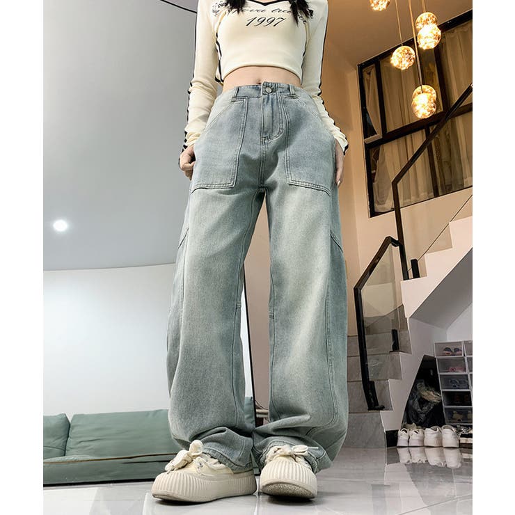 バギーデニムパンツ レディース レトロ風 | SUNSHINE CLOSET | 詳細画像10 