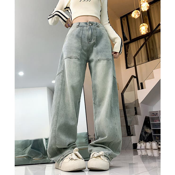 バギーデニムパンツ レディース レトロ風 | SUNSHINE CLOSET | 詳細画像6 