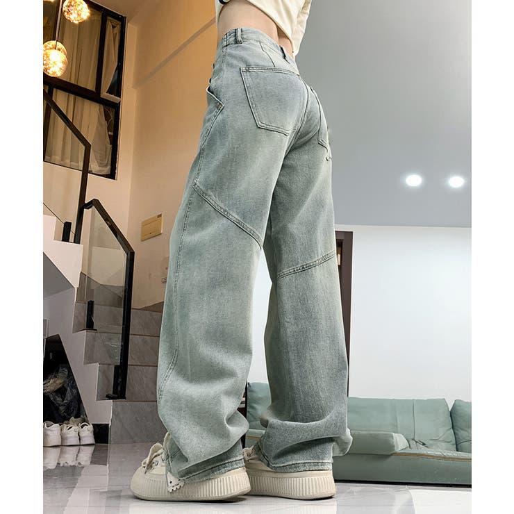 バギーデニムパンツ レディース レトロ風 | SUNSHINE CLOSET | 詳細画像7 