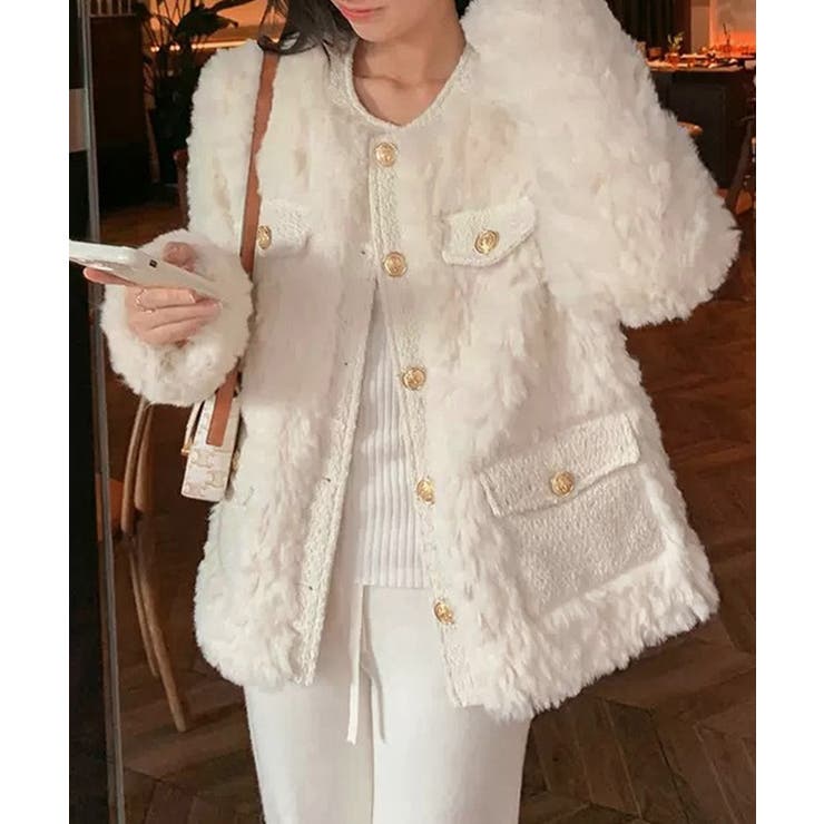 中綿入りファージャケット秋冬ボアアウター | SUNSHINE CLOSET | 詳細画像1 