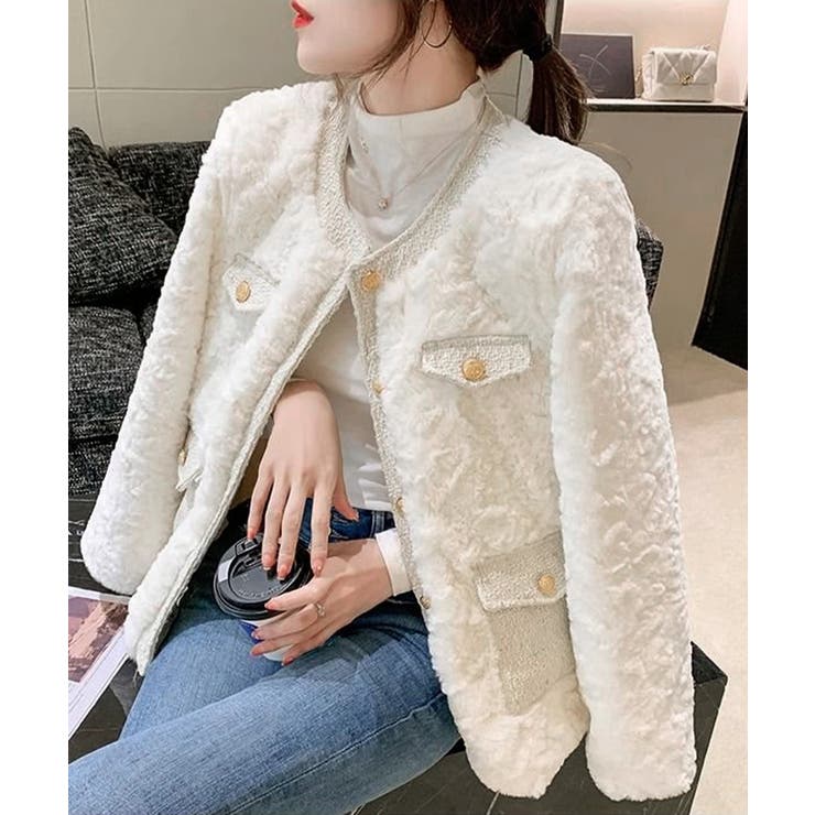 中綿入りファージャケット秋冬ボアアウター | SUNSHINE CLOSET | 詳細画像13 