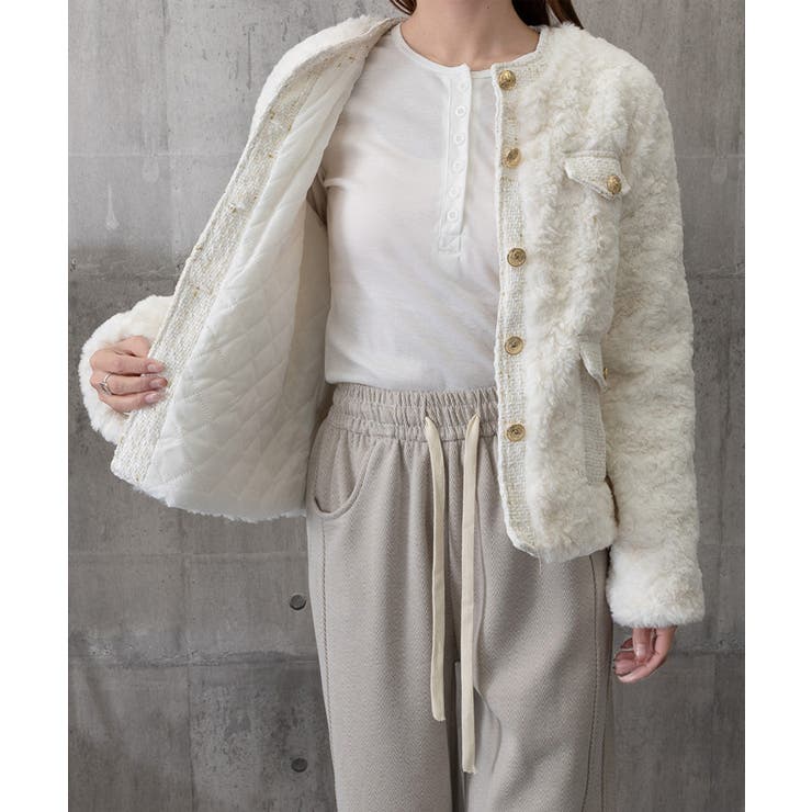 中綿入りファージャケット秋冬ボアアウター | SUNSHINE CLOSET | 詳細画像16 