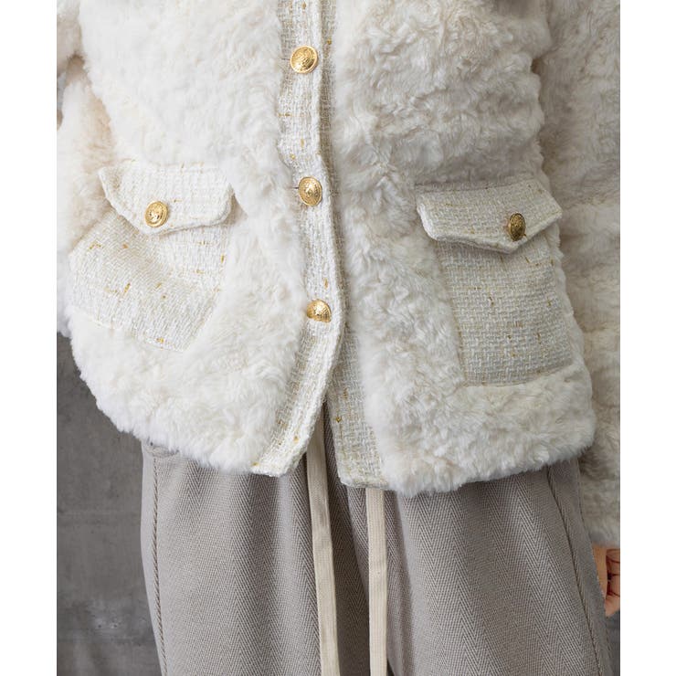 中綿入りファージャケット秋冬ボアアウター | SUNSHINE CLOSET | 詳細画像17 