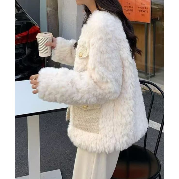 中綿入りファージャケット秋冬ボアアウター | SUNSHINE CLOSET | 詳細画像3 