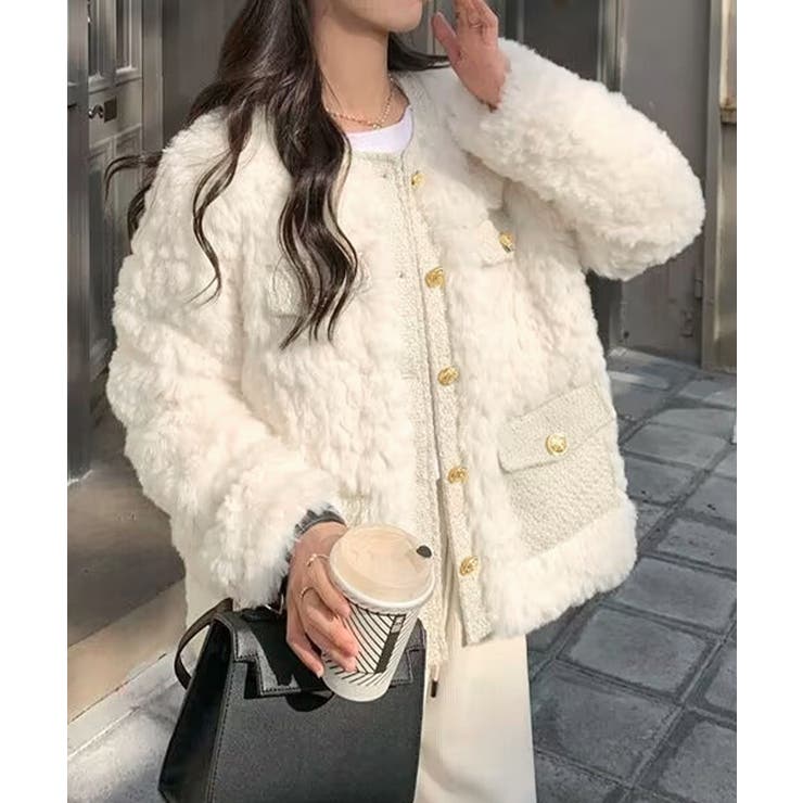 中綿入りファージャケット秋冬ボアアウター | SUNSHINE CLOSET | 詳細画像7 