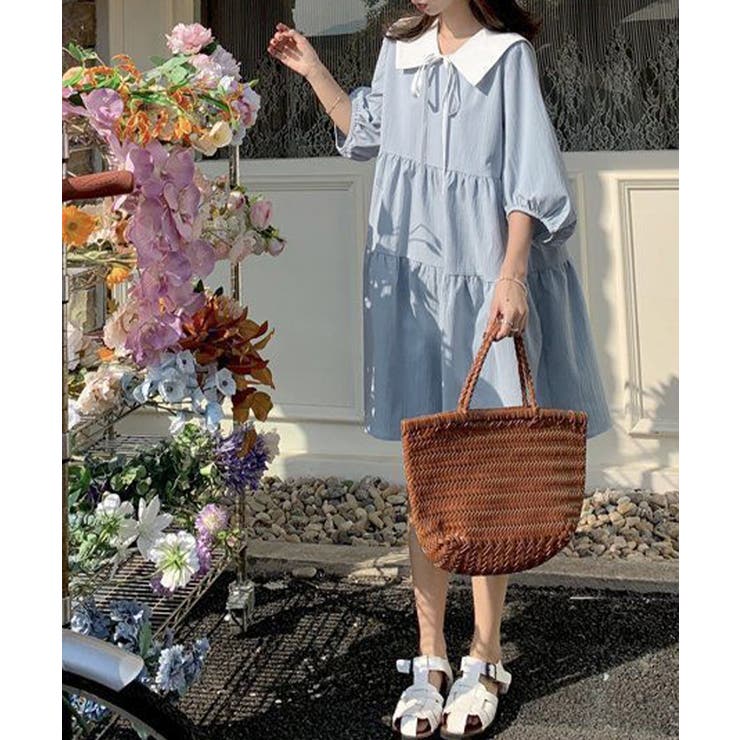 レディース フェミニンミニワンピース夏 ビッグカラー | SUNSHINE CLOSET | 詳細画像18 