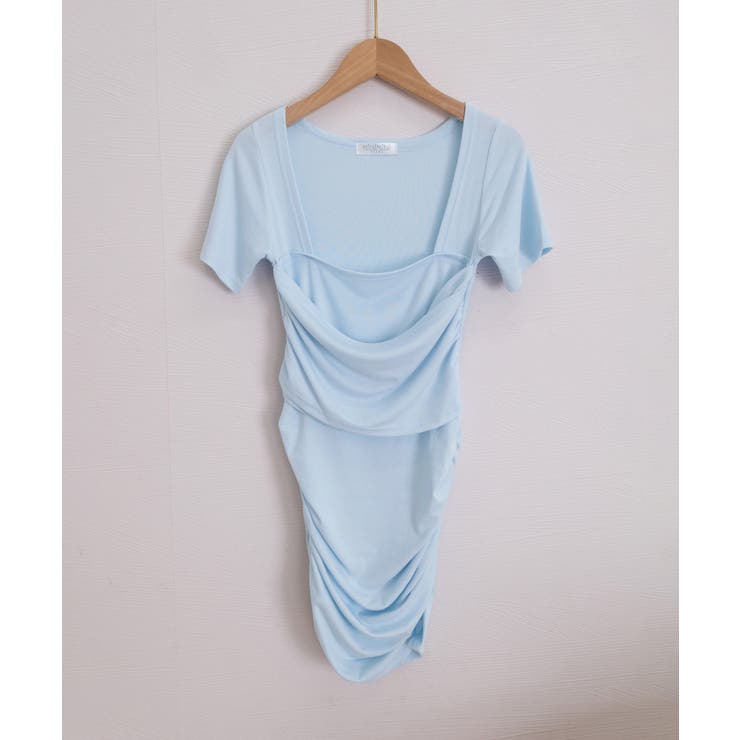 レディース カシュクール風ボディコンワンピ くしゅくしゅタイトワンピ | SUNSHINE CLOSET | 詳細画像26 