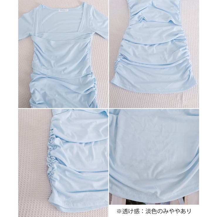 レディース カシュクール風ボディコンワンピ くしゅくしゅタイトワンピ | SUNSHINE CLOSET | 詳細画像28 