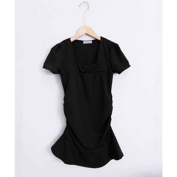 レディース ハイウエストフリルリブニットワンピース黒セクシー サイドシャーリング… | SUNSHINE CLOSET | 詳細画像21 