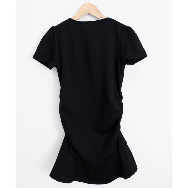 レディース ハイウエストフリルリブニットワンピース黒セクシー サイドシャーリング… | SUNSHINE CLOSET | 詳細画像22 