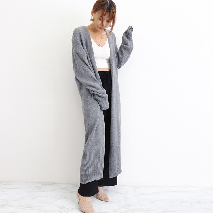 ロング ニットカーディガン レディース[品番:AGCW0006202 ロング ニットカーディガン レディース[品番:AGCW0006202