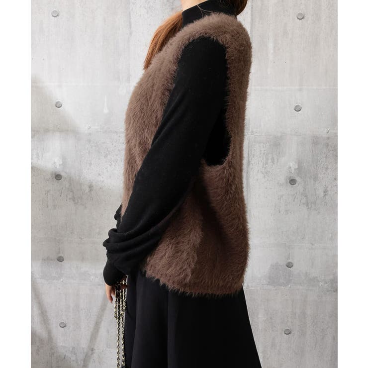 Vネック起毛フェザーニットベストふわふわ | SUNSHINE CLOSET | 詳細画像18 