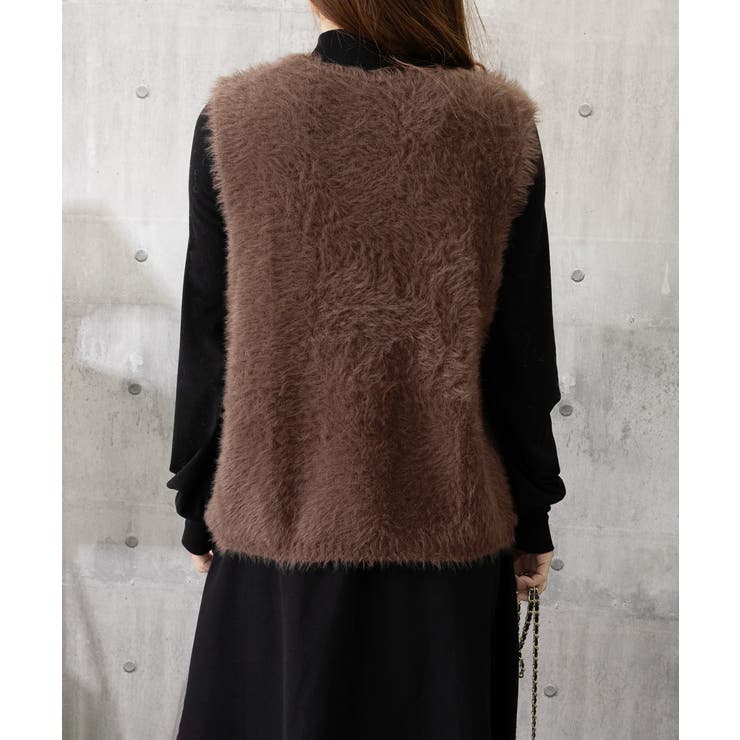 Vネック起毛フェザーニットベストふわふわ | SUNSHINE CLOSET | 詳細画像20 