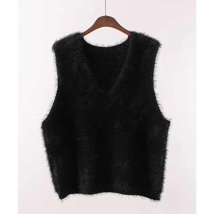 Vネック起毛フェザーニットベストふわふわ | SUNSHINE CLOSET | 詳細画像24 