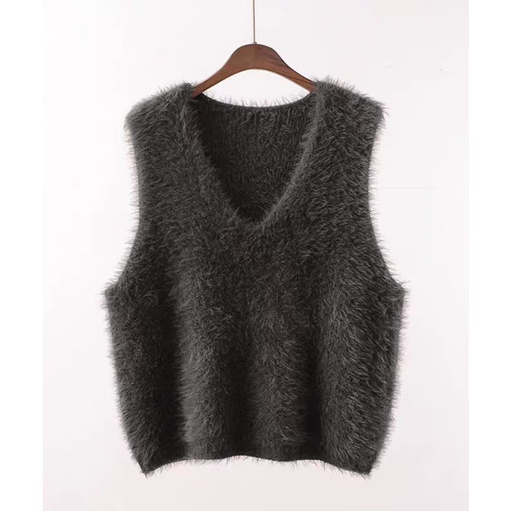 Vネック起毛フェザーニットベストふわふわ | SUNSHINE CLOSET | 詳細画像26 