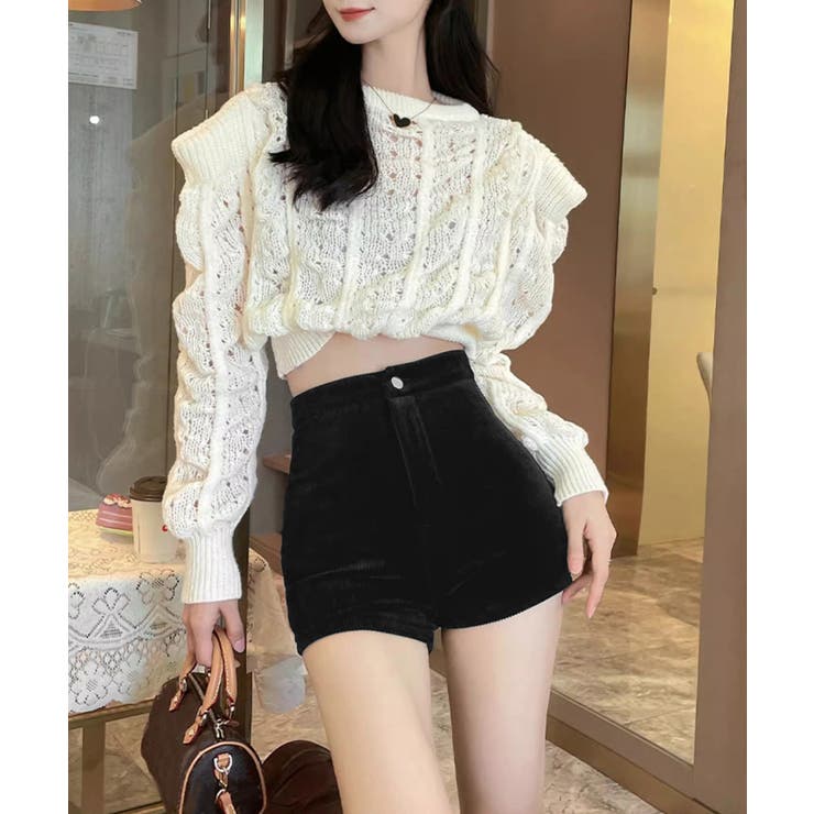 コーデュロイショートパンツ秋冬短パン脚長 | SUNSHINE CLOSET | 詳細画像4 