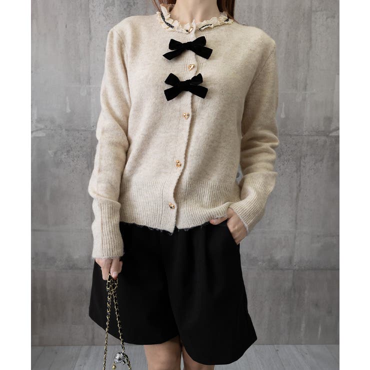 襟レースニットカーディガンリボントップス | SUNSHINE CLOSET | 詳細画像14 