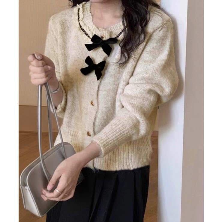 襟レースニットカーディガンリボントップス | SUNSHINE CLOSET | 詳細画像5 