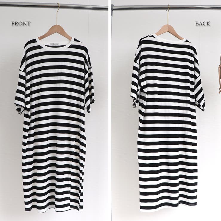 ボーダー柄 Tシャツワンピース 韓国風 品番 Agcw Angelcloset エンジェルクローゼット のレディースファッション通販 Shoplist ショップリスト