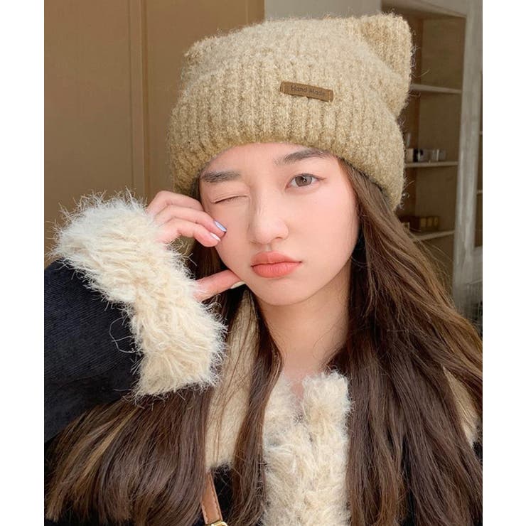 猫耳ビーニー リブニット帽子 レディース | SUNSHINE CLOSET | 詳細画像9 