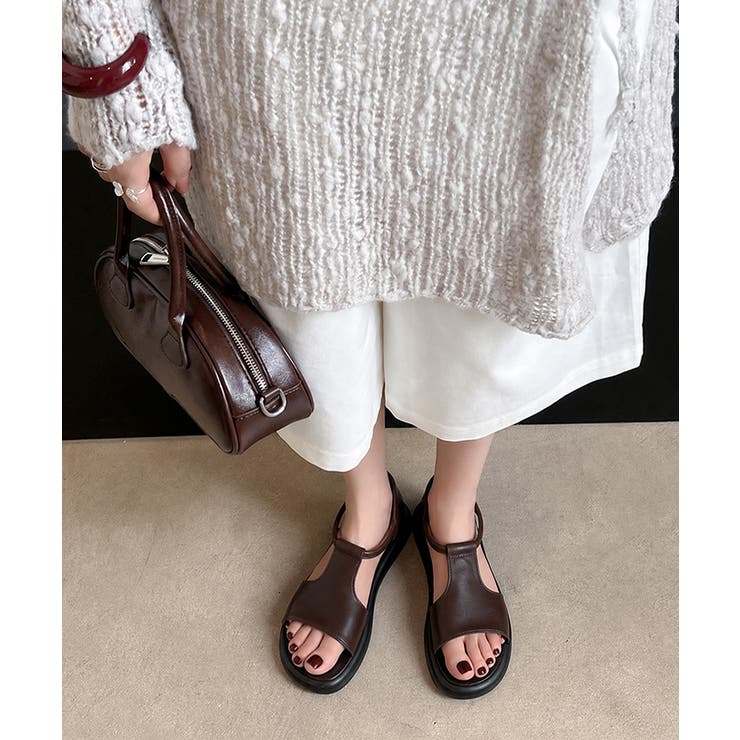 ヴィンテージ風 柔らかフラットグルカミュール軽量 オープントゥコンフォートシュー… | SUNSHINE CLOSET | 詳細画像17 