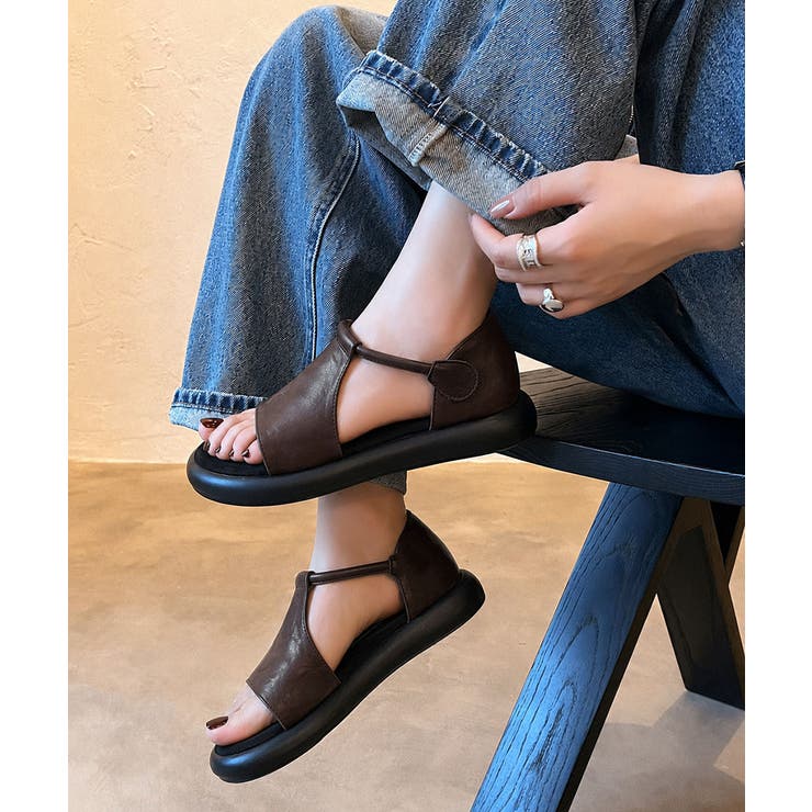 ヴィンテージ風 柔らかフラットグルカミュール軽量 オープントゥコンフォートシュー… | SUNSHINE CLOSET | 詳細画像19 