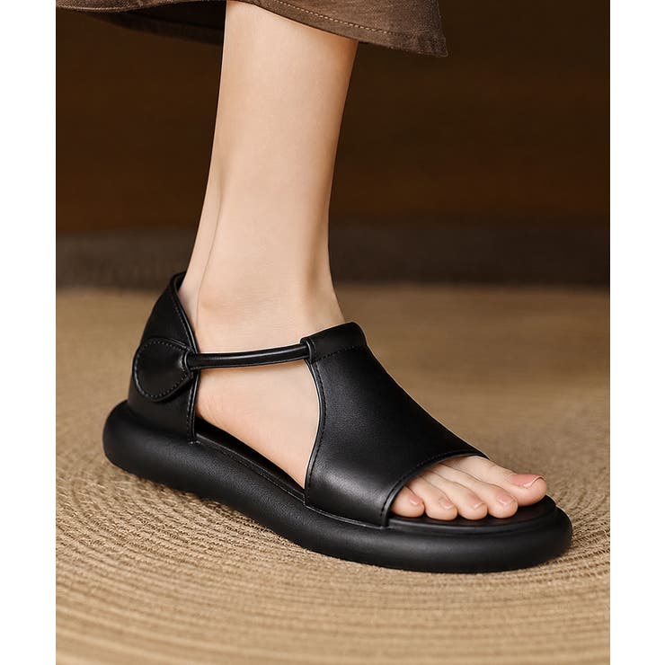 ヴィンテージ風 柔らかフラットグルカミュール軽量 オープントゥコンフォートシュー… | SUNSHINE CLOSET | 詳細画像6 