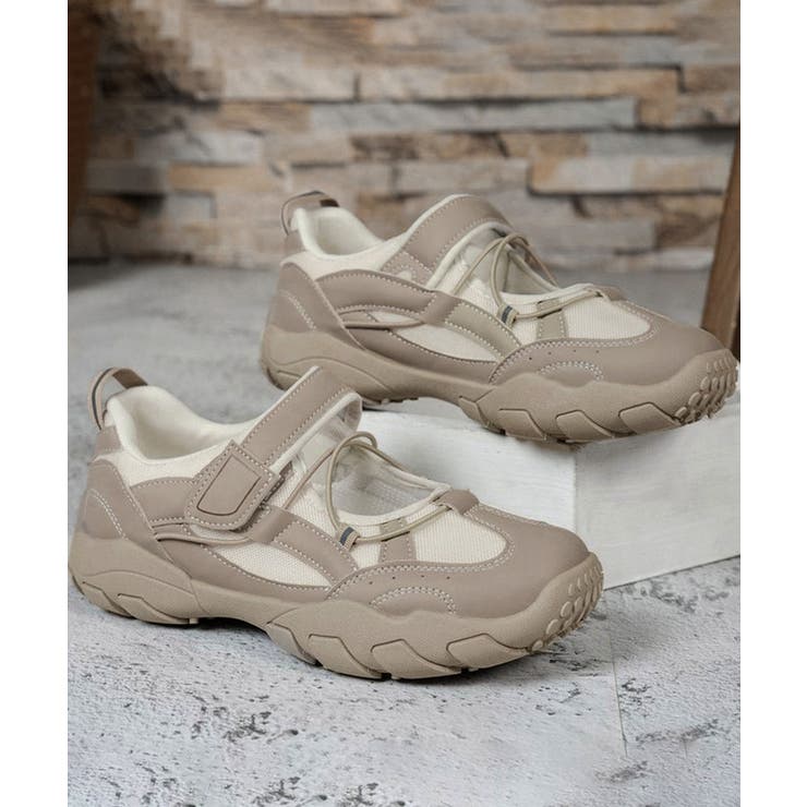 レディース 軽量スポーツスニーカー韓国風 ストラップスニーカー美脚脚長 | SUNSHINE CLOSET | 詳細画像18 