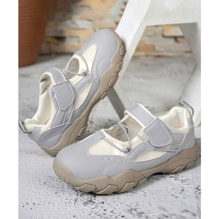 レディース 軽量スポーツスニーカー韓国風 ストラップスニーカー美脚脚長 | SUNSHINE CLOSET | 詳細画像20 